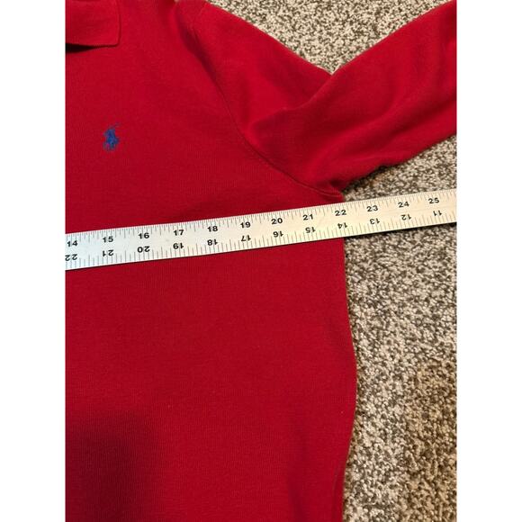 Polo Ralph Lauren Sweater Polo Mens Large Red Cotton Long Sleeve Knit - Picture 6 of 7